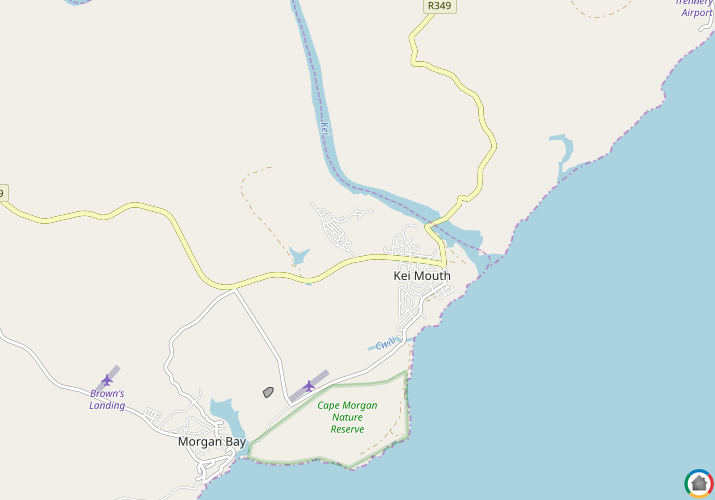 Map location of Kei Mouth (Keimond)